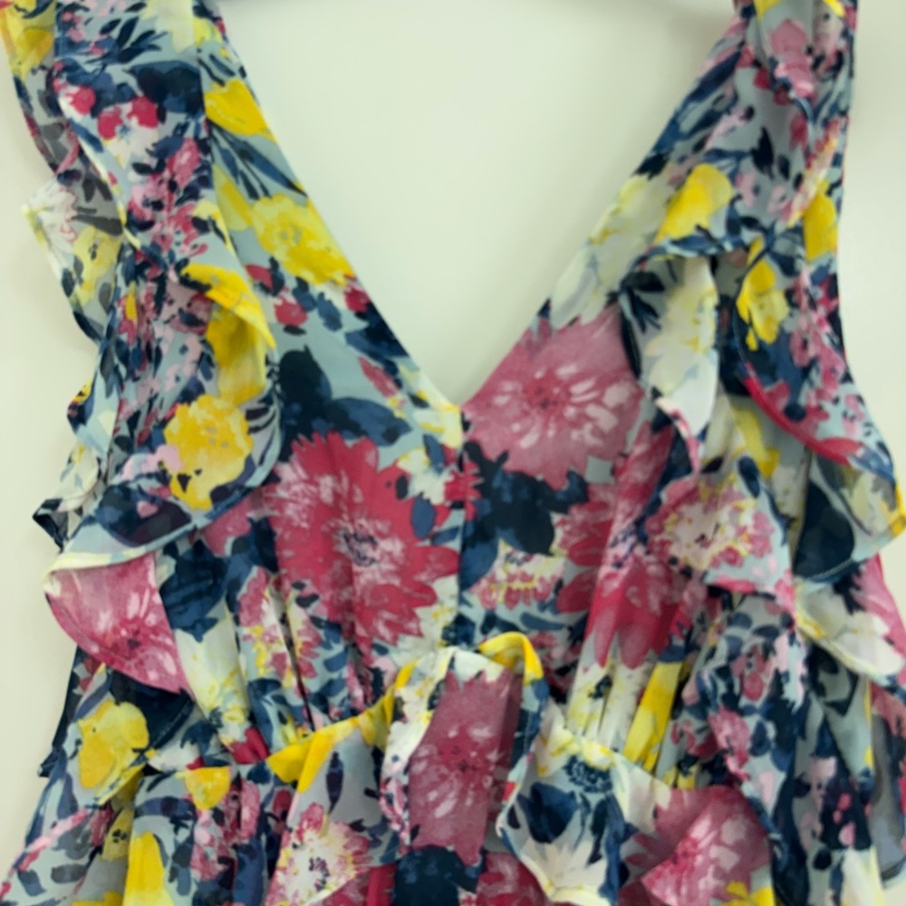 Vibrant Floral Ruffle Dress - Picture 3 of 3